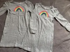 グレーの長袖ワンピース2枚セット