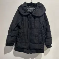 120マテリアルブルービス キッズ 中綿アウター ジャンパー ドット 黒 女の子