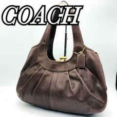 COACH Pleated Frame Bag Ergo brown y2k