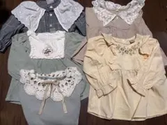 ベビー服 女の子 まとめ売り 5点セット 長袖トップス レース襟