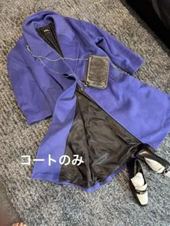 ZARA 紫色 ダブルブレスト ロングコート