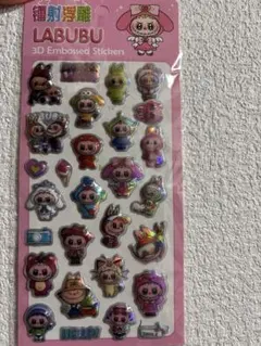 LABUBU 3Dエンボスステッカー