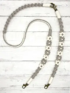 May様専用　マクラメ 3wayスマホショルダー 花モチーフ ハンドメイド