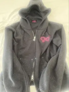 9090 logo glitter zip hoodie mサイズ