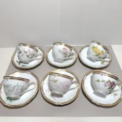 ノリタケ ガラコンテッサ 花柄 カップ＆ソーサー 6客