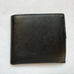 PRADA プラダ 二つ折り財布 サフィアーノ レザー ブラック 黒