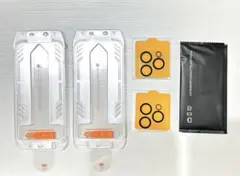 iPhone 15 Pro用フィルム+カメラフィルム 2セット ガイド枠付き