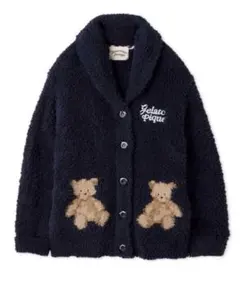 ジェラピケ【HOLIDAY】ジェラートスノーベアジャガードショールカーディガン