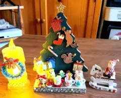 ✴️クリスマス✴️ツリー（木製）デコレーションセット （LEDキャンドル付）