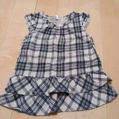 チェック柄フリルワンピース 95cm未満