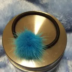 ミンクファー❤ヘアゴム(ブルー&ワインレッド)