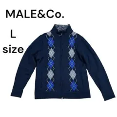 MALE&Co. ジップアップジャケット　アーガイル　長袖　メンズ　L 1228