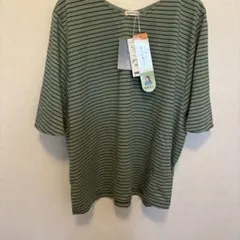 【タグ付き新品)大きいサイズnoannu ボーダー柄 半袖カットソー