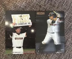プロ野球チップス　阿部慎之助　2枚セット　野球カード　現役時代、監督初勝利 巨人