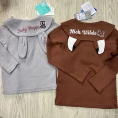 ズートピア ジュディ グレー トップス 90 ニック　ブラウン　110 セット