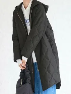 ロペピクニック　フード取り外しボアキルティングコート