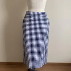 フレームワーク ギンガムチェック　ブルー　タイトスカート　40 日本製