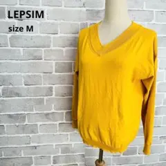 LEPSIMレプシィムVネックニット M マスタード イエロー 春色長袖B479