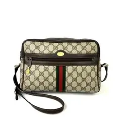 【美品】グッチ　ショルダーバッグ　GGスプリーム　シェリーライン　PVC　レザー