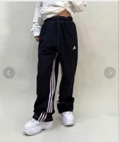 adidas ロンパン ジャージスリーストライプ ピンク XL