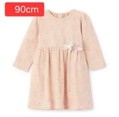 新品　プティマイン　花柄ワンピース　ピンク　90