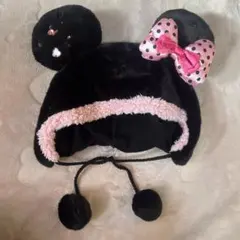 ディズニー ファンキャップ ミニー 黒 ピンク