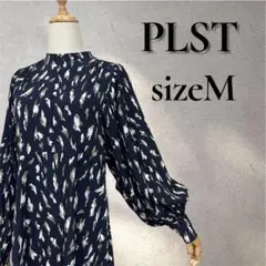 プラステ PLST 21AW レオパードプリントワンピース　ネイビー