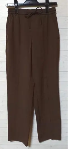 【値下げ】ジーユー GU ブラウン イージーパンツ ウエストドローストリング S