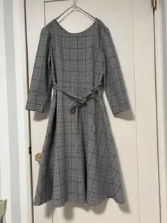 rope picnic☆ウーリッシュフラノチェックワンピース入学卒業新生活通勤に