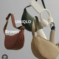 【美品】 UNIQLO ラウンド ミニ ショルダーバッグ ブラウン 茶 ユニクロ