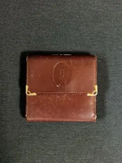 Cartier カルティエ がま口 三つ折り財布 ボルドー レザーのサムネイル