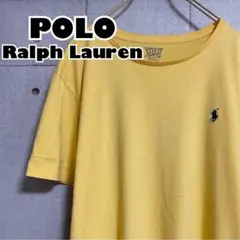 【ポロ ラルフローレン】半袖Tシャツ ポニー 刺繍ロゴ イエロー 黄 XL