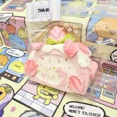 VivianShop　チューリップ　ロールケーキ　ピンク　スクイーズ