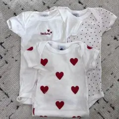 【美品】プチバトー ベビー肌着　半袖　ボディ　3枚　6m/67