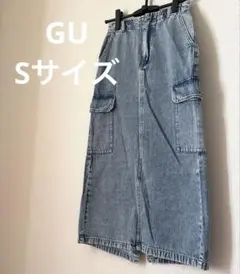 GU デニム　スカート　ロングスカート　スリット入り