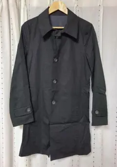 【美品】クロ　KURO　ステンカラーコート　S　黒　春秋のサムネイル