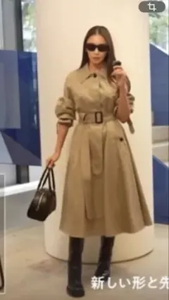 ★タキマキ着用★Burberry★ ロング ギャバジンフレアカーコート★新品★のサムネイル