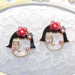 18754…チャーム・花飾りの女の子(1pair・2個)￥