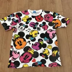 ディズニー ミニー総柄Tシャツ LL カラフル ビッグプリント 古着