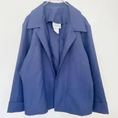 ジャケット 【L】ネイビー 通勤 きれいめ 春夏 羽織り オープンタイプ