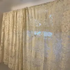 イギリス アンティーク レースカーテン リボン柄フランス ベルギー