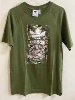 adidas 迷彩柄 Tシャツ 現地サイズXS カーキグリーン　二千円から値下げ