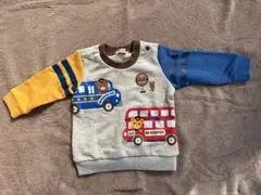 ミキハウス　バスとクマの刺繍入りトレーナー 80cm