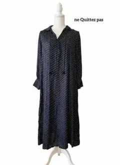 【ヌキテパ】ドット　ロングワンピース