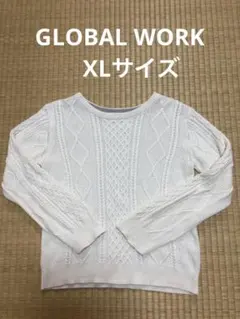 グローバルワーク　長袖ニット　キッズ　白　ホワイト140