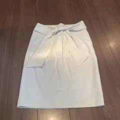 banana republic ホワイト系リボンタイトスカート Sサイズ
