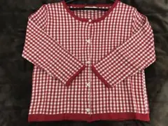 新品未使用 レディース カーディガン 赤 チェック