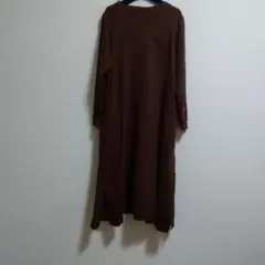 チャンピオン　ラフ文字　ロゴカットソーワンピース　長袖　コットン　M