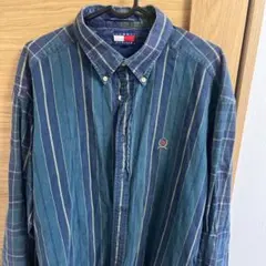 【90s】トミーヒルフィガー 長袖ボタンダウンシャツ ストライプ柄