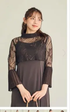 【未使用】　8800円購入　ブラウン　レースクロップドトップス